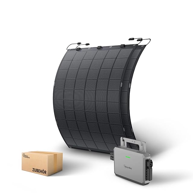 Flexible Balkonsolarmodule von Kleines Kraftwerk mit Kabelbindern am Geländer befestigt