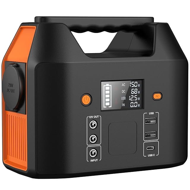 SinKeu R150 tragbare Powerstation mit LCD-Anzeige und USB-Ausgängen